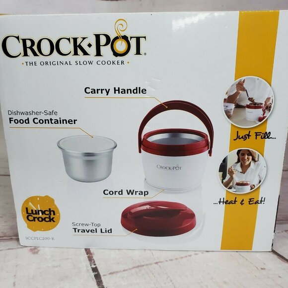 Compact Lunch Crock Pot Slow Cooker 20-Ounce Food Warmer - Portable Red Mini - Picture 11 of 12